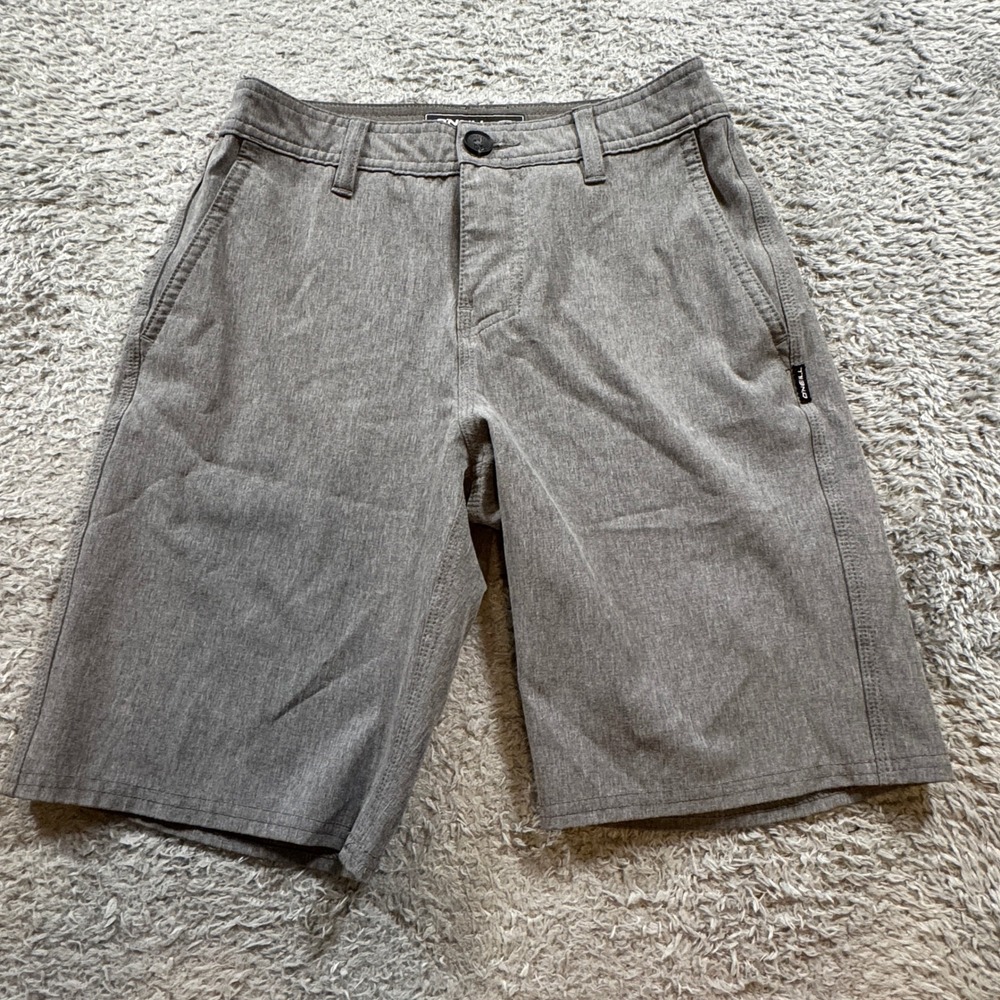 ONeill Hybrid Shorts Mens Size 25 Gray Heather Stretch Walk Board Shorts Casual